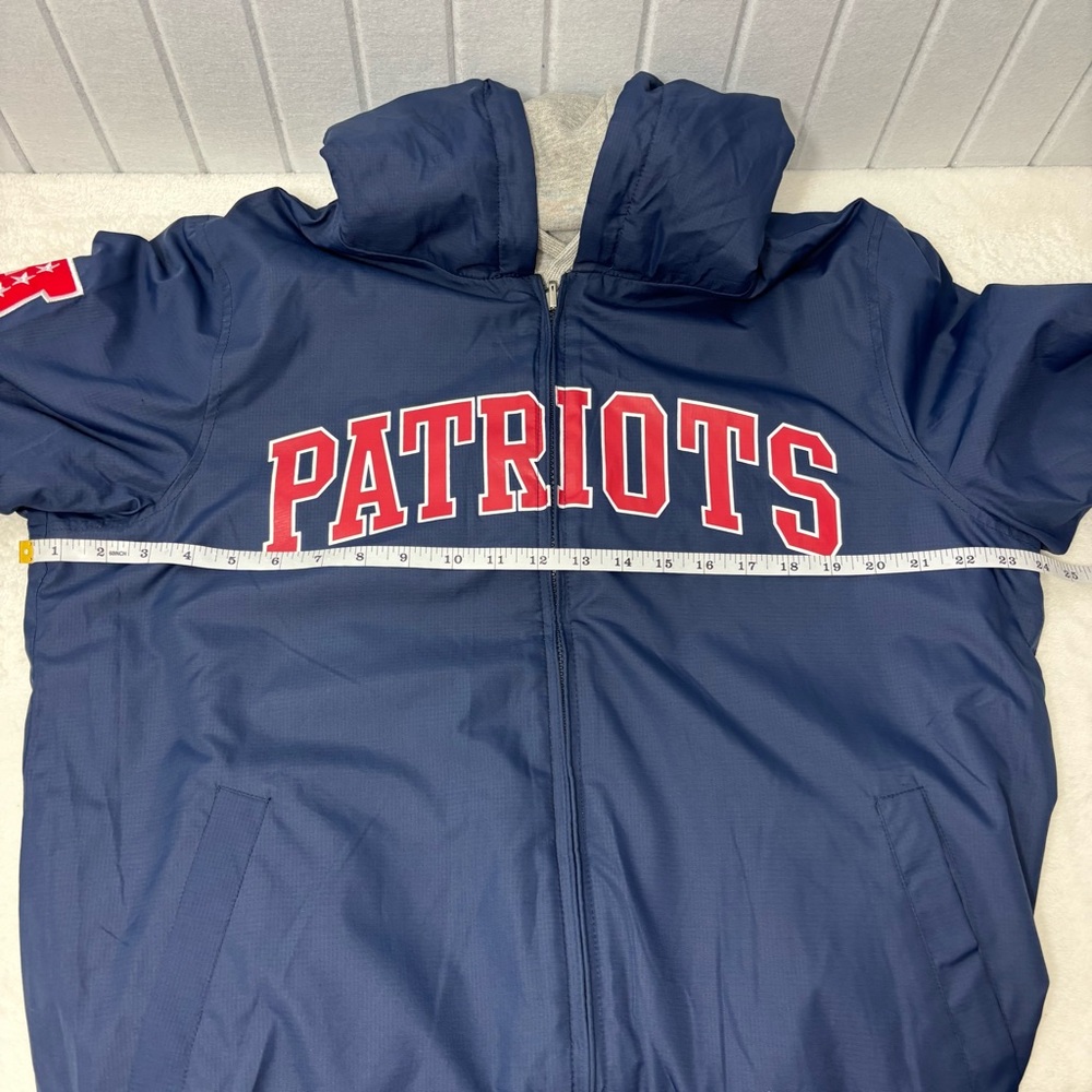NFL New England Patriots reversible Blue Gray Jacket with Logo Size M - Picture 11 of 13
